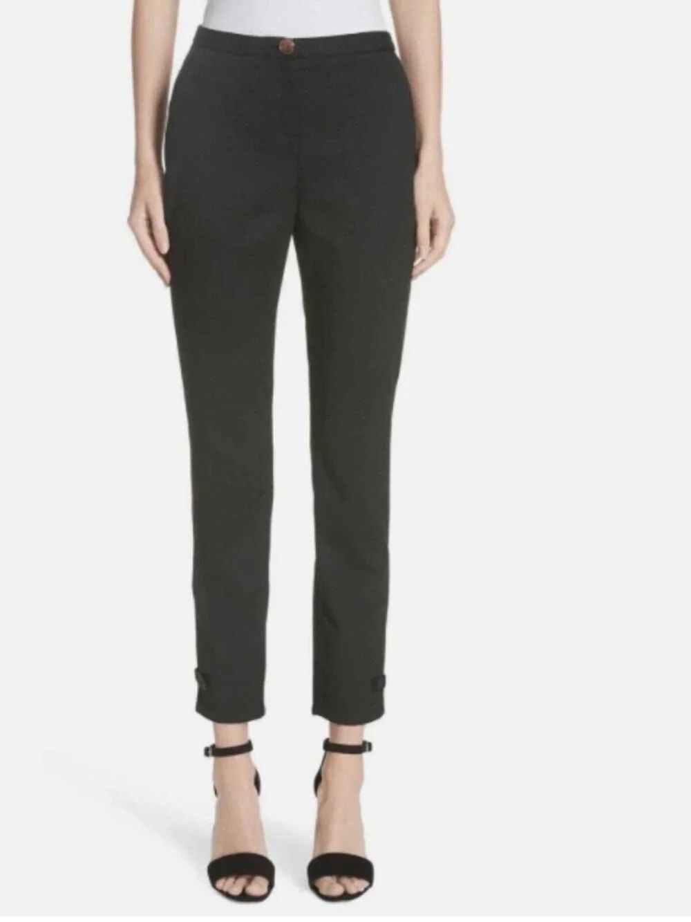 Like New! TED BAKER LONDON Nadaet Bow Detail Textured Trousers Black Size 2